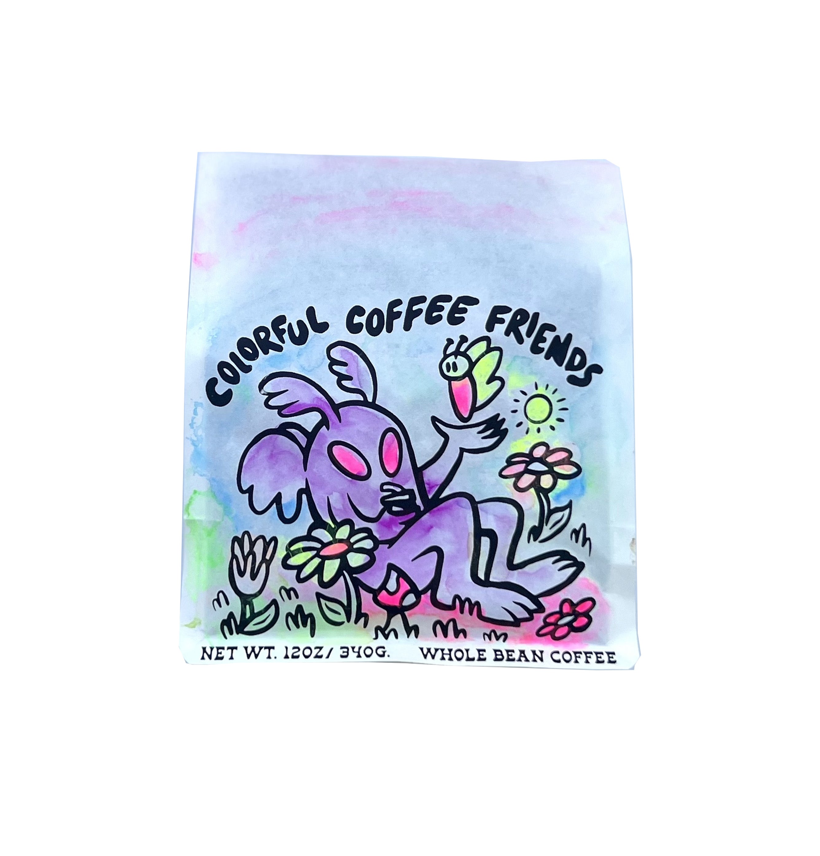 Colorful Coffee Friends -  Custom Watercolor Painted Bags! - Presale