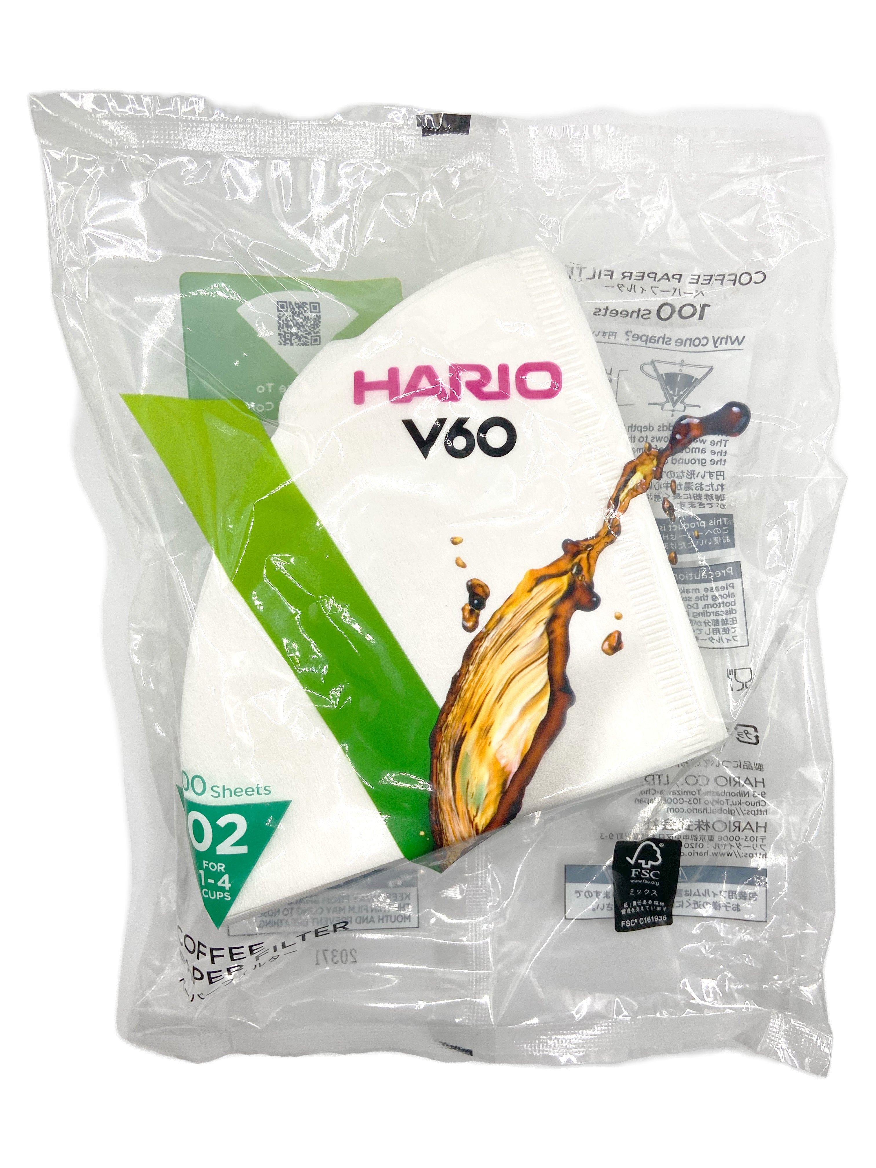 V60 White Paper Filters, Size 02 (100 CT)